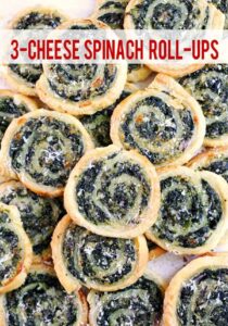 Spinach 3-Cheese Puff Pastry Rolls Recipe