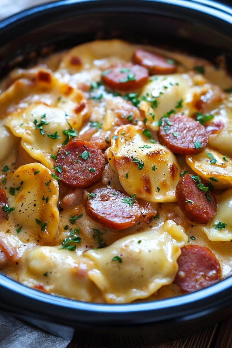 Crock Pot Pierogi Casserole With Kielbasa Recipe