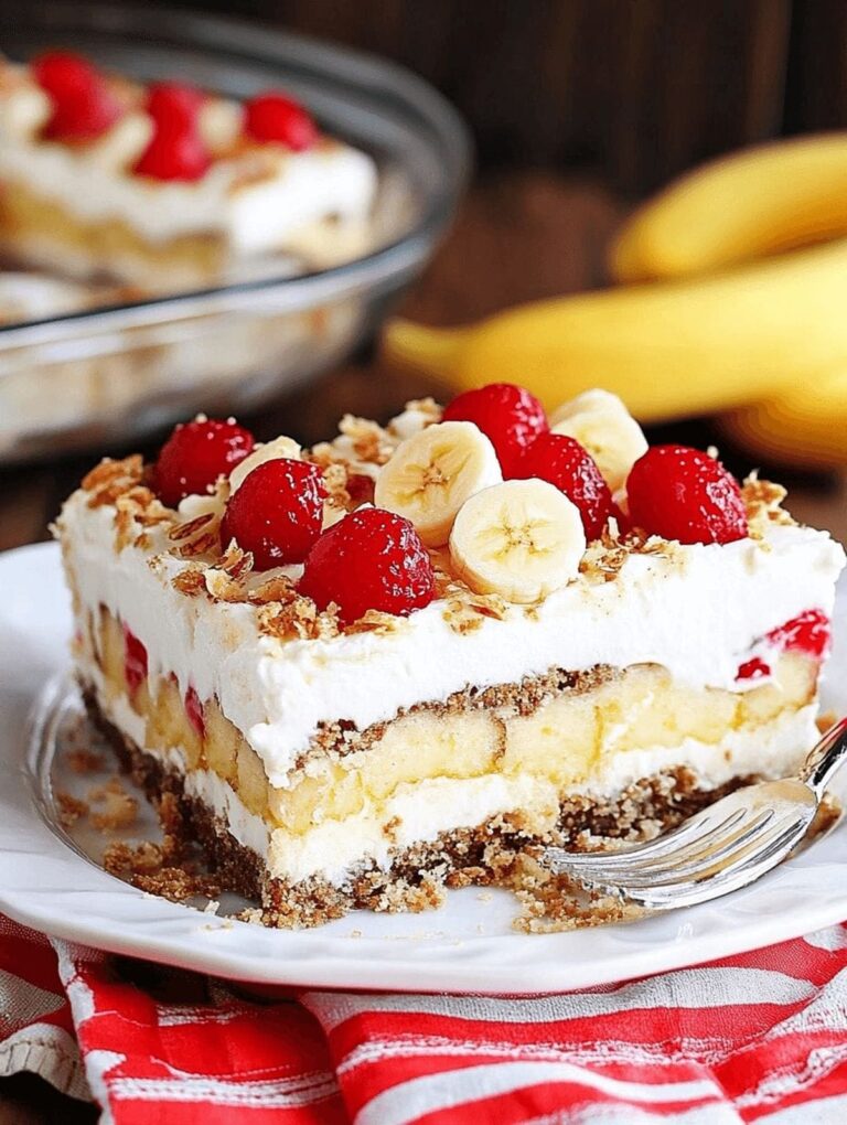 No-Bake Banana Split Cake Recipe