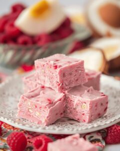 Creamy Raspberry Coconut Fudge Recipe