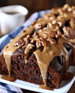 Luxurious Date Coffee Cake With Walnuts And Espresso Glaze Recipe