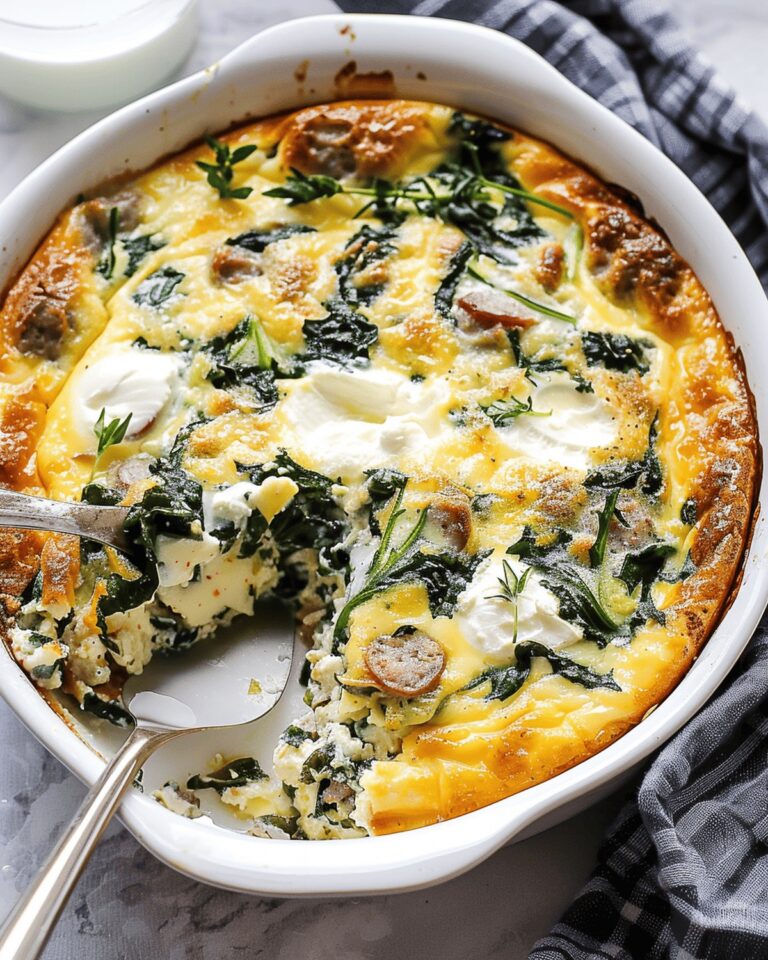 Hearty Crustless Sausage, Kale, And Ricotta Quiche Recipe