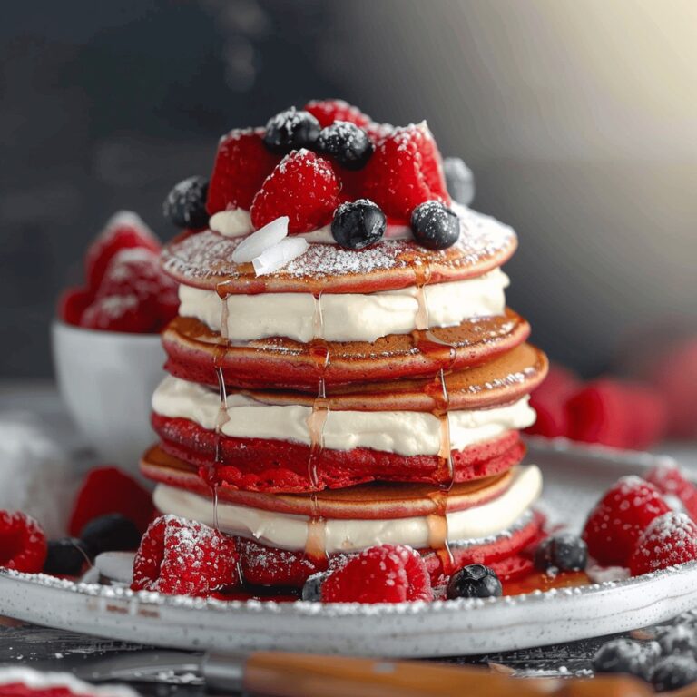 Red Velvet Pancakes With Cream Cheese Frosting Recipe