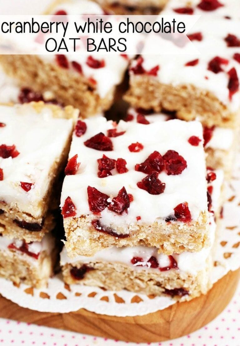 Cranberry White Chocolate Oat Bars Recipe