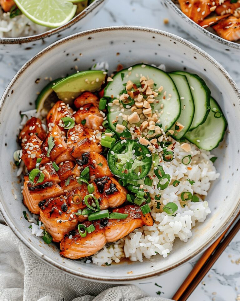 Spicy Salmon Bowls with Coconut Rice Recipe