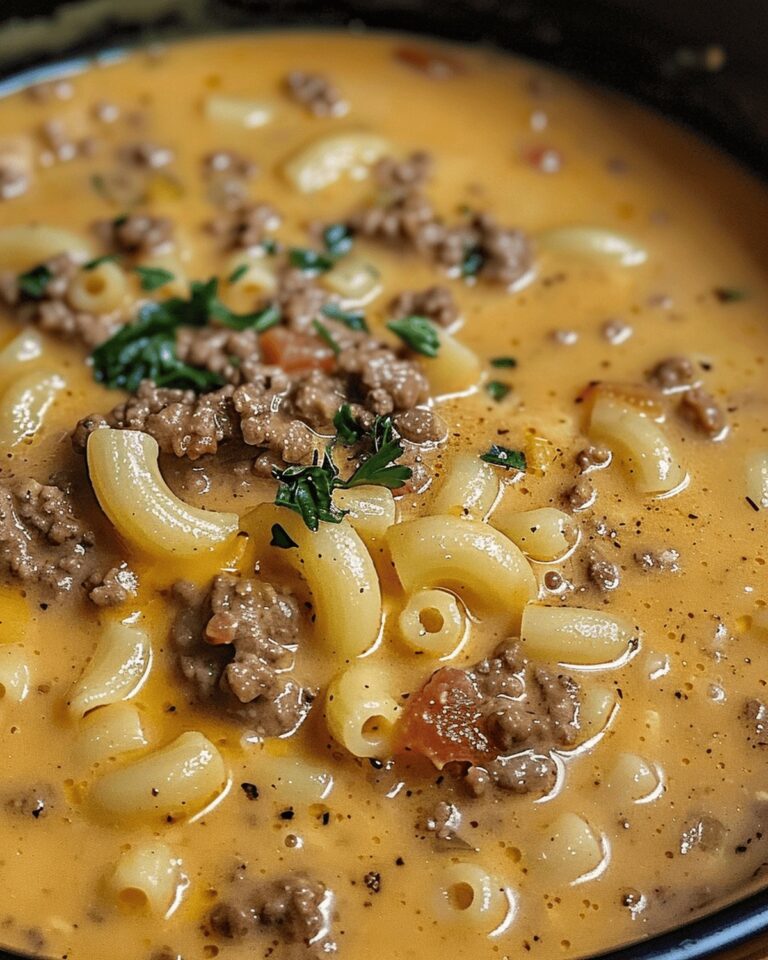 Hearty Cheeseburger Macaroni Soup Recipe