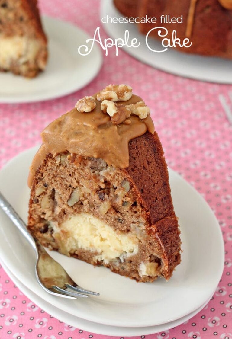 Cheesecake Filled Apple Cake Recipe