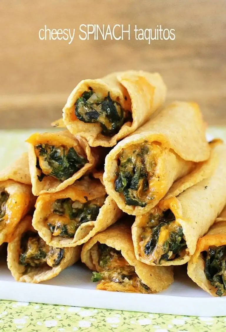 Cheesy Spinach Taquitos Recipe
