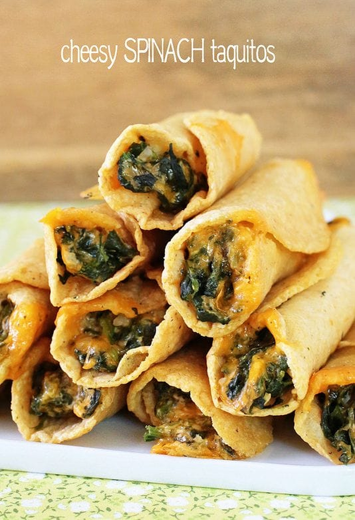Cheesy Spinach Taquitos Recipe
