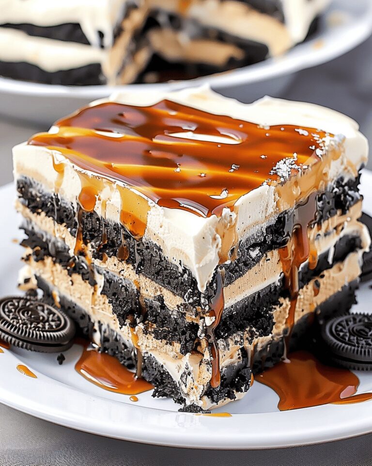 No Bake Salted Caramel Oreo Icebox Cake Recipe