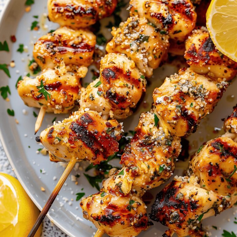 Irresistible Garlic Parmesan Chicken Skewers Recipe