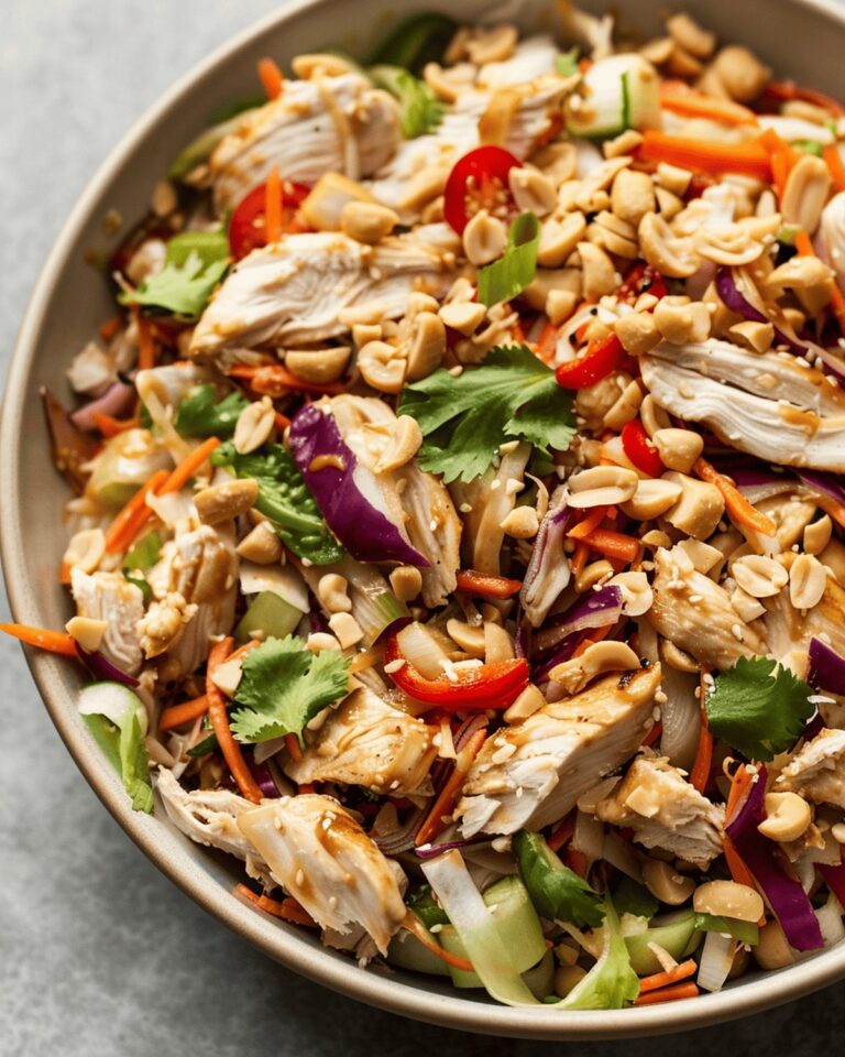 Zesty Thai Chicken Salad with Peanut Dressing Recipe