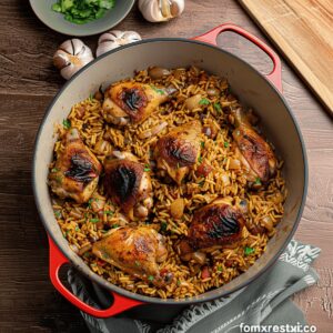 One Pot Shawarma Chicken and Rice Recipe