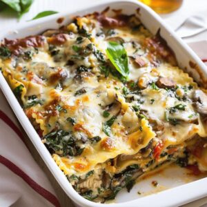 Chicken, Mushroom, and Spinach Lasagna Recipe