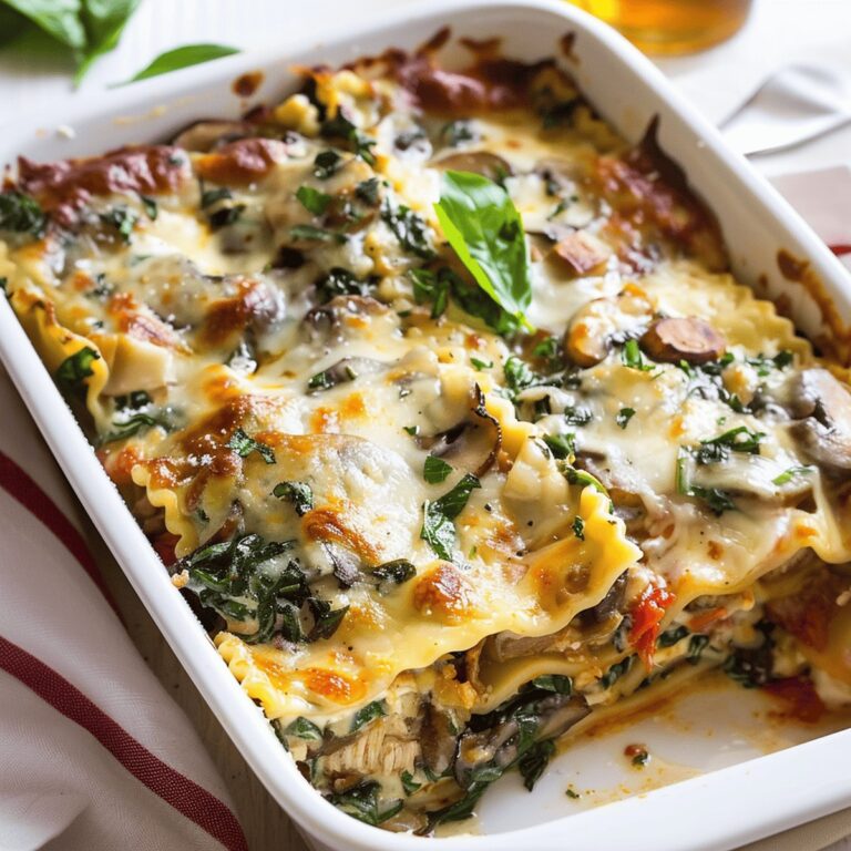 Chicken, Mushroom, and Spinach Lasagna Recipe