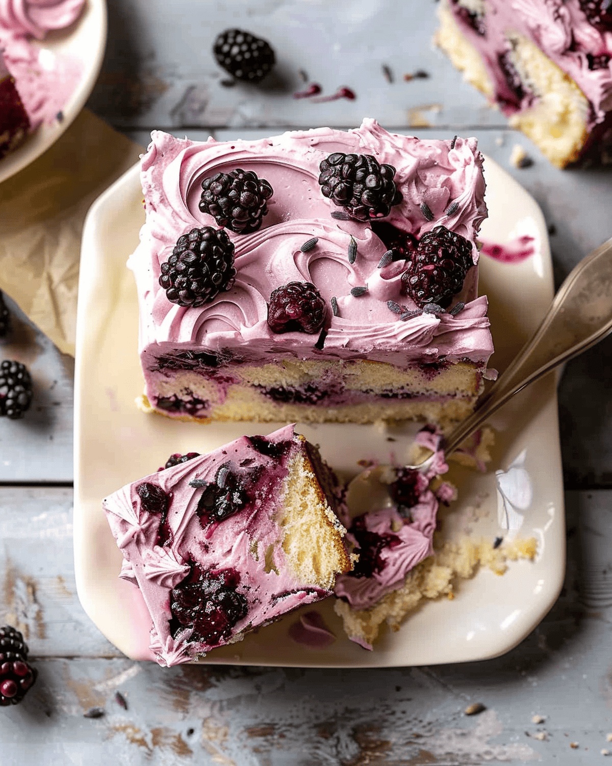 Swirled Blackberry-Lavender Sheet Cake Recipe