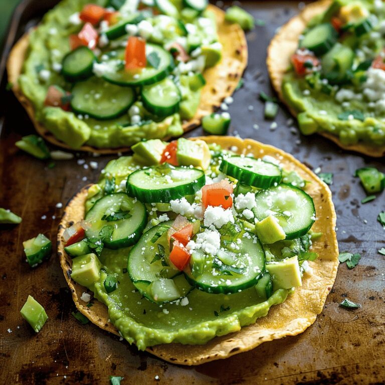 Creamy Avocado Hummus & Cucumber Pico Tostadas Recipe