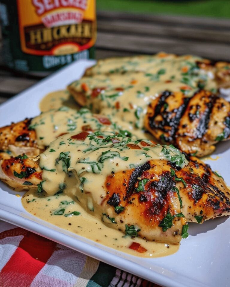 Succulent Grilled Stuffed Chicken with Creamy Sauce Recipe