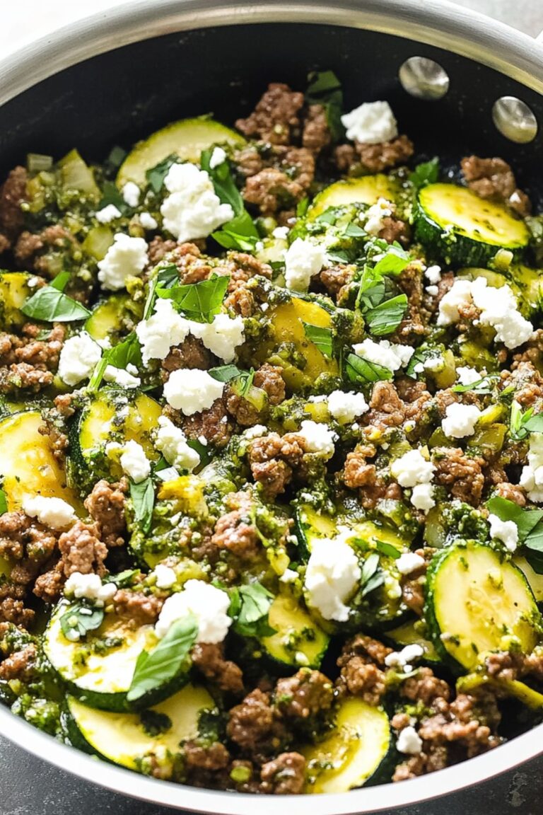 Low Carb Keto Ground Beef Zucchini Skillet Recipe