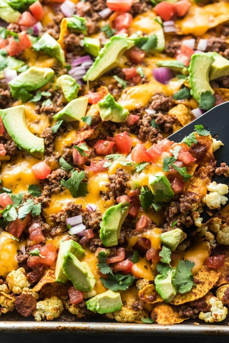 Low Carb Keto Cauliflower Nachos Recipe