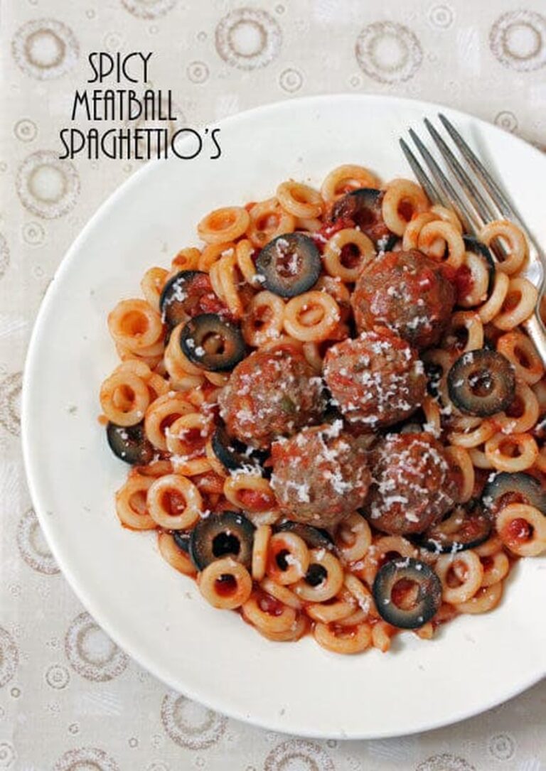 Spicy Meatball Homemade Spaghettios Recipe