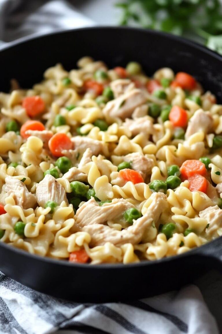 Chicken Pot Pie Noodle Skillet Recipe