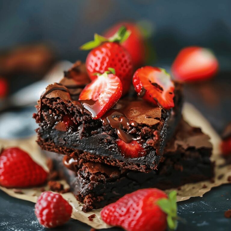 Decadent Chocolate Dipped Strawberry Brownies Recipe