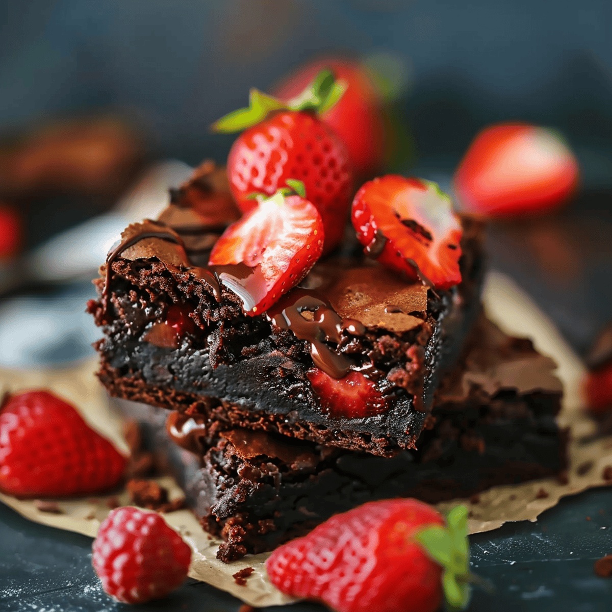 Decadent Chocolate Dipped Strawberry Brownies Recipe