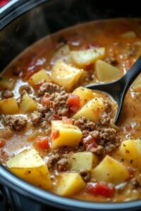 Crockpot Potato & Hamburger Soup Recipe