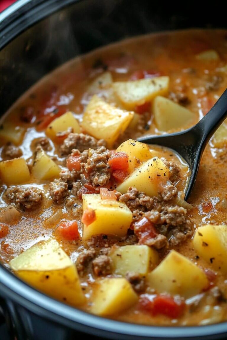 Crockpot Potato & Hamburger Soup Recipe