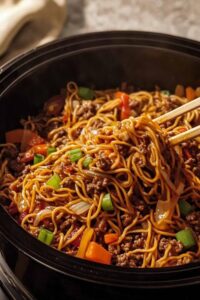 Slow Cooker Ground Beef Chow Mein Recipe