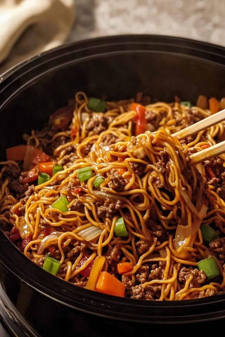 Slow Cooker Ground Beef Chow Mein Recipe