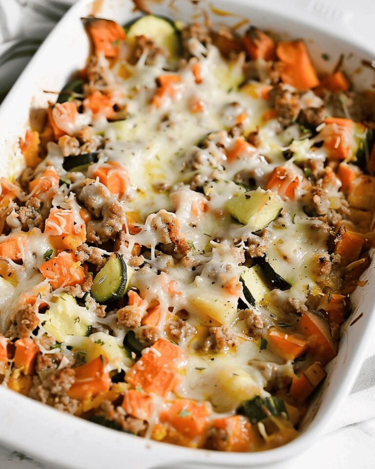 Savory Ground Turkey Sweet Potato Bake Recipe