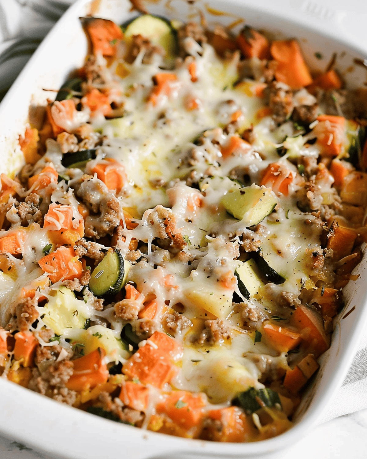 Savory Ground Turkey Sweet Potato Bake Recipe