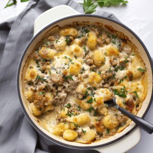 Creamy Baked Gnocchi with Sausage Recipe