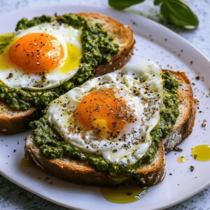 Pesto Eggs on Toast Recipe