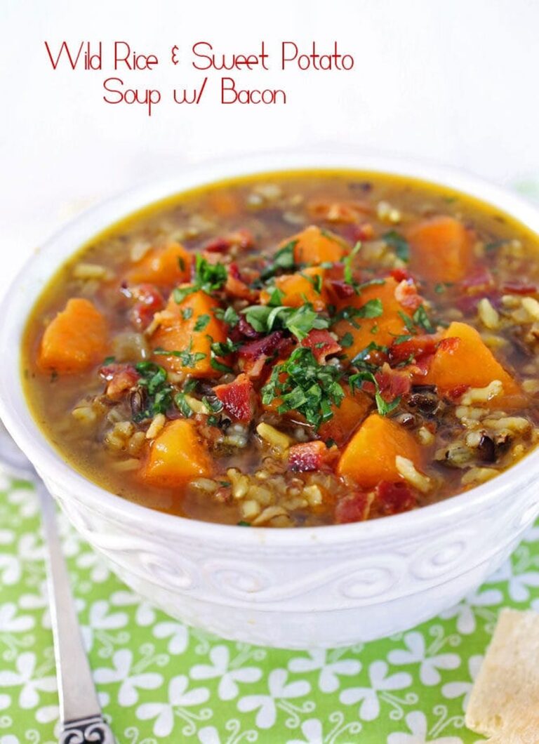 Wild Rice & Sweet Potato Bacon Soup Recipe