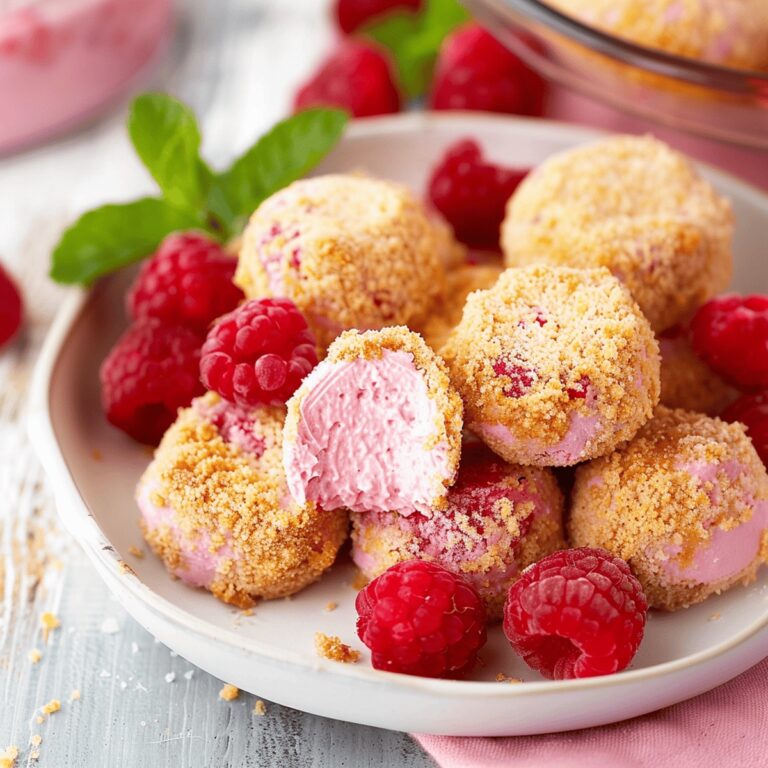 Raspberry No Bake Cheesecake Bites Recipe