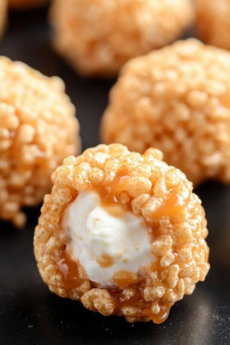 Caramel Marshmallow Rice Krispie Balls Recipe