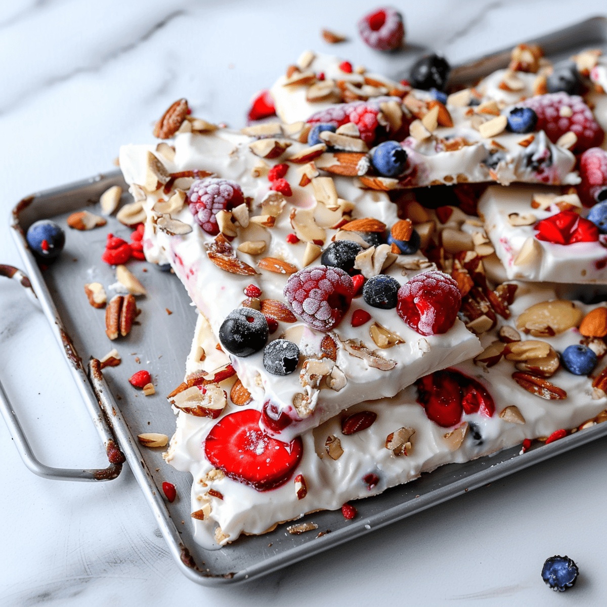 Delectable Berry Nut Frozen Yogurt Bark Recipe