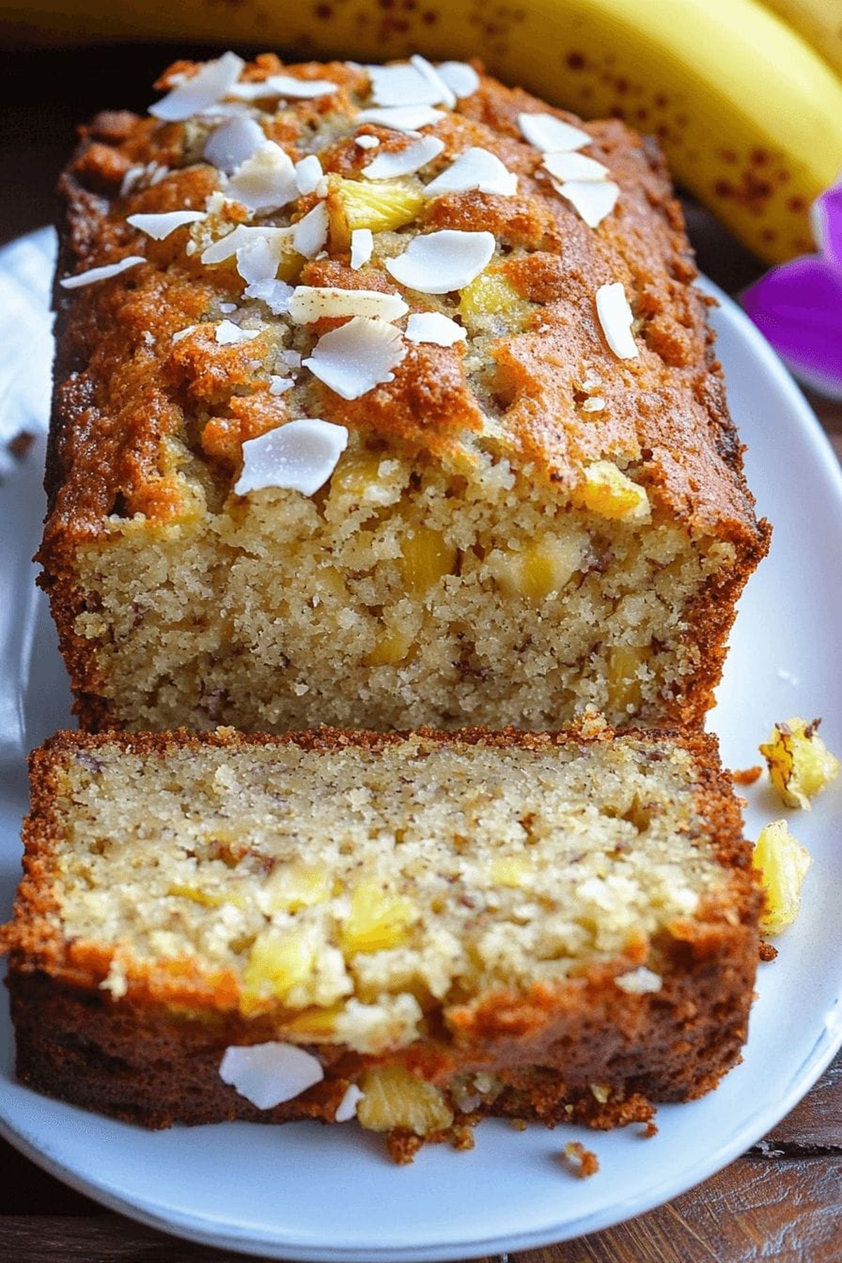 Hawaiian Banana Bread With Pineapple, Coconut & Macadamia Nuts Recipe