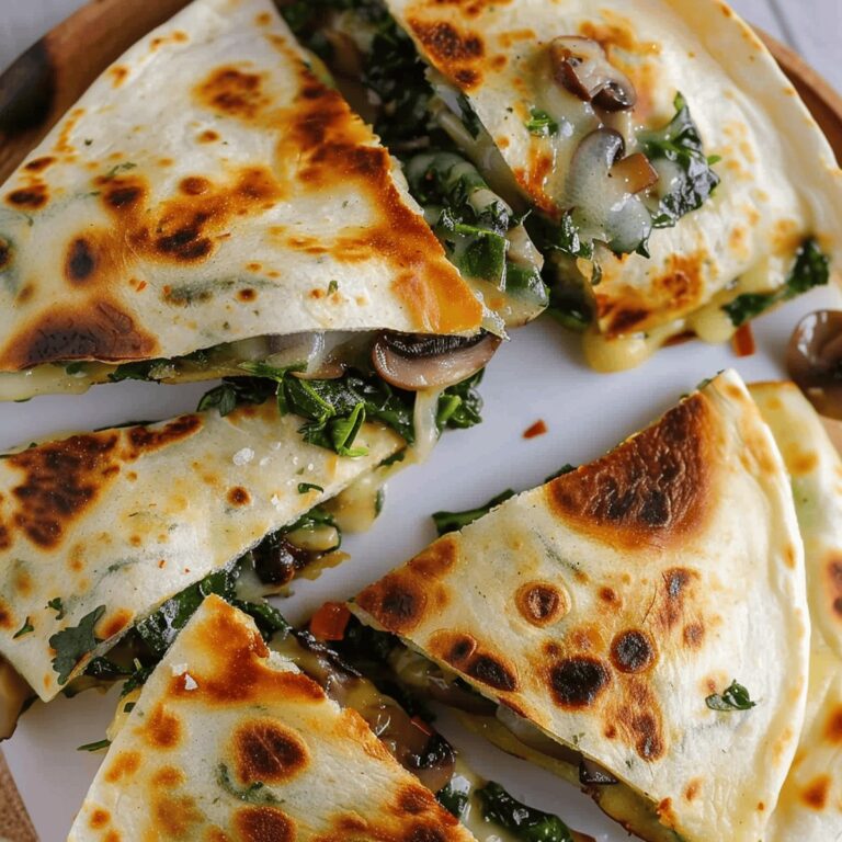 Baked Spinach Mushroom Quesadillas Recipe