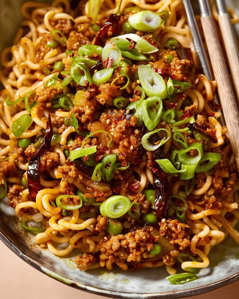 Spicy Keema Maggi with Tangy Achari Chili Oil Recipe