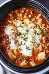 Slow Cooker Lasagna Soup Recipe
