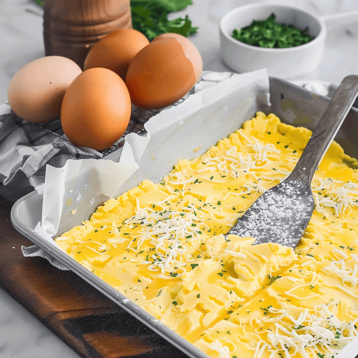 Fluffy Sheet Pan Eggs Recipe