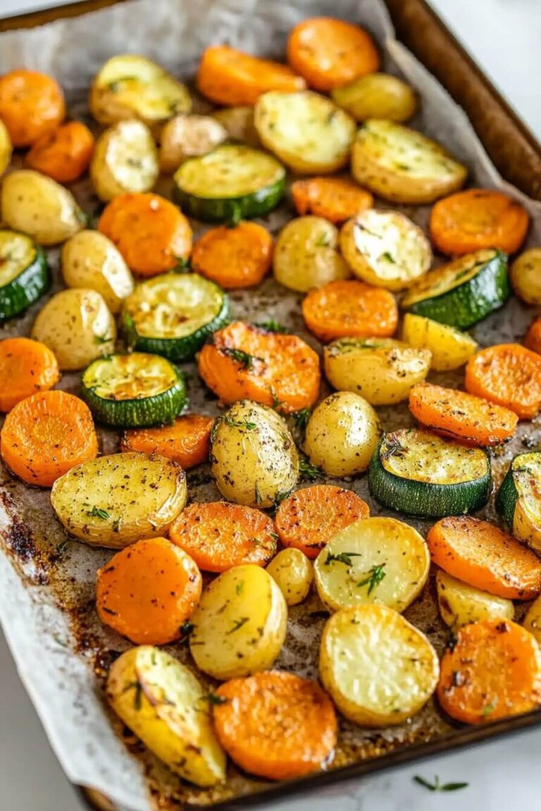 Garlic Herb Roasted Potatoes Carrots And Zucchini Recipe