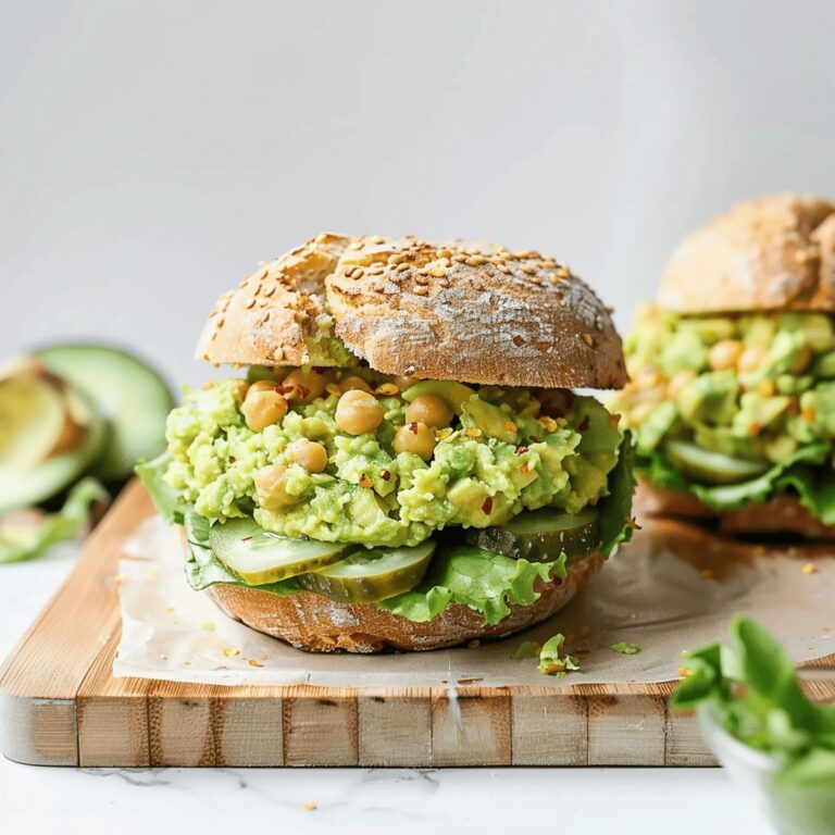 Smashed Chickpea Avocado Dill Pickle Sandwich Recipe