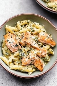 Creamy Salmon Pesto Pasta Recipe