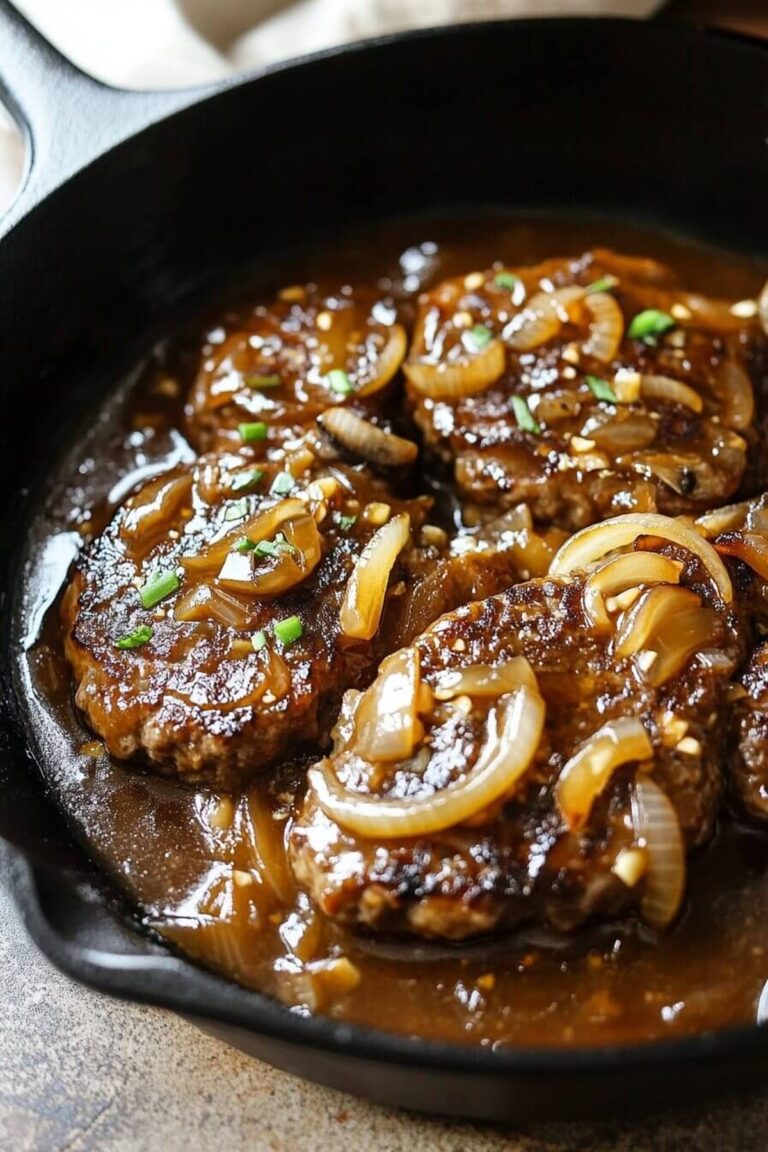 Hamburger Steaks With Onion Mushroom Gravy Recipe