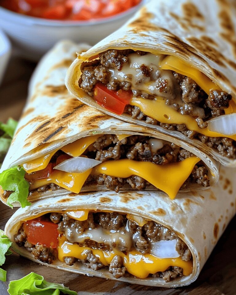 Juicy Cheeseburger Wraps Recipe